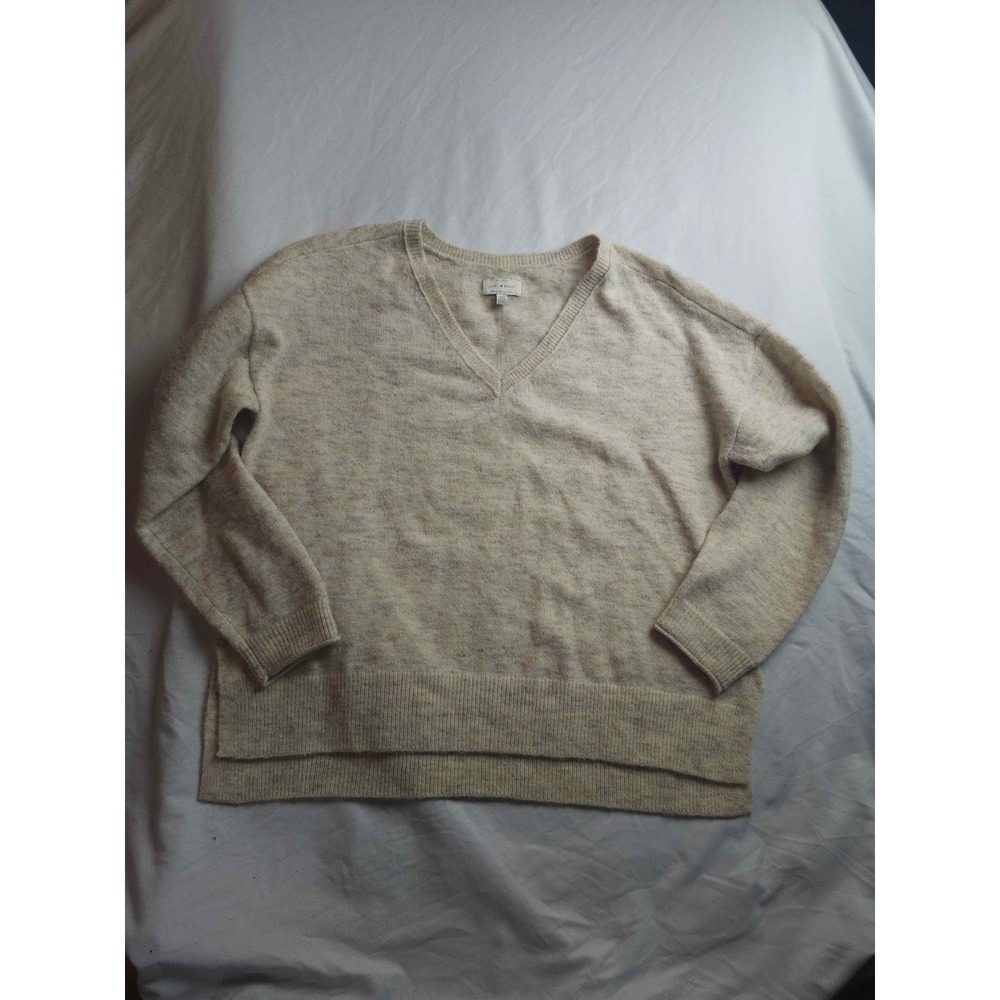 Lucky Brand‎ Womens Oatmeal Heather V-Neck High-Low Pullover Sweater Size M